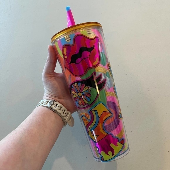 NEW Starbucks x Tim Singleton 2023 Pride Colorful Vibrant Cold Cup with Straw - Picture 2 of 5